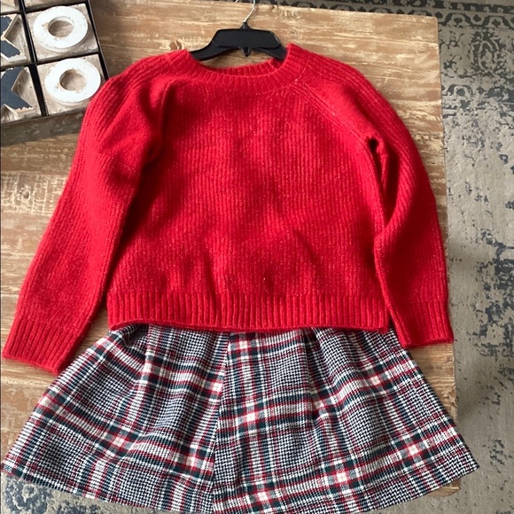 New Copper Key set of Red Sweater and Plaid Skirt Set - Picture 1 of 5